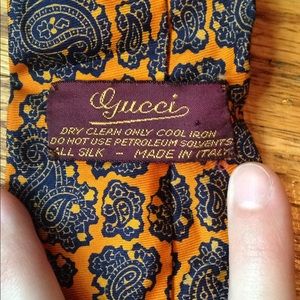 Gucci silk tie, orange paisley
